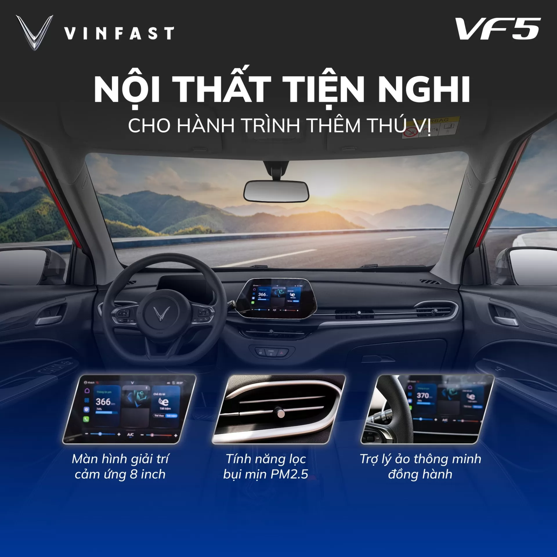 VF 5: NỘI THẤT TIỆN NGHI – CHO MỖI HÀNH TRÌNH THÊM THÚ VỊ!