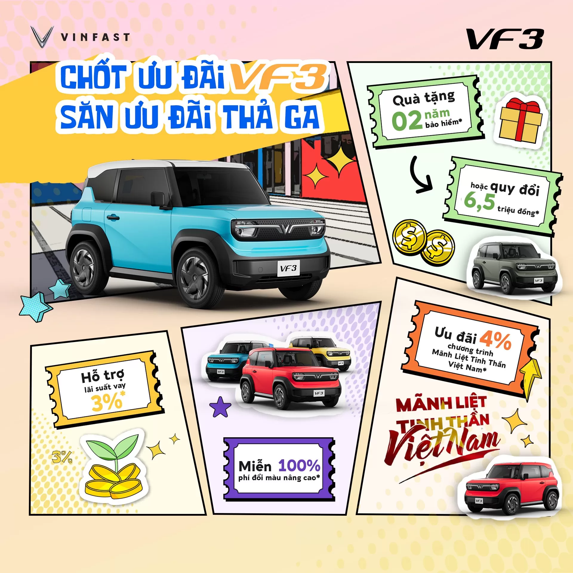 CHỐT XE VF 3 – SĂN ƯU ĐÃI THẢ GA!