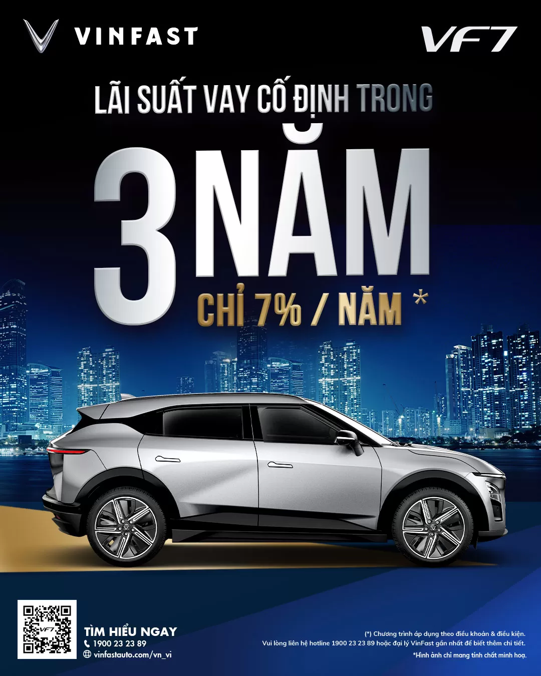 CƠ HỘI SỞ HỮU VF 7 VỚI LÃI SUẤT HẤP DẪN LÊN ĐẾN 7%/ NĂM CỐ ĐỊNH TRONG 3 NĂM