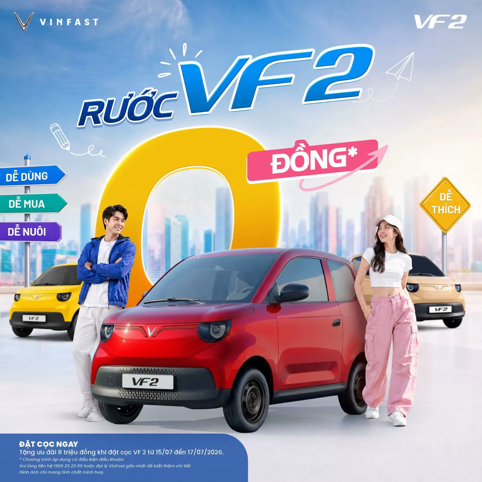 Sở hữu VF 2 chỉ với 0 đồng trả trước – Rinh ngay ô tô điện che mưa che nắng siêu dễ dàng!